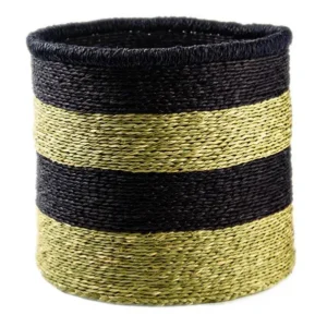Basket Black Stripe Medium in black