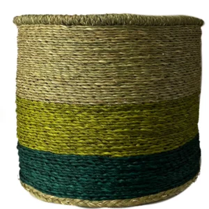 Grassland Basket in green, teal and beige