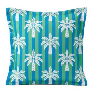 Balmy Palm Scatter Cushion in blue, green and white