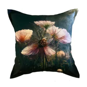 Cosmic Bloom 02 Scatter Cushion in pink, green and cream