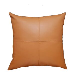 Leather Tan Scatter Cushion in brown