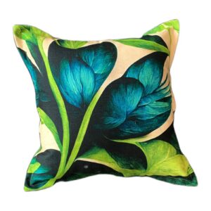 Spaces Scatter Cushion in green, teal and cream