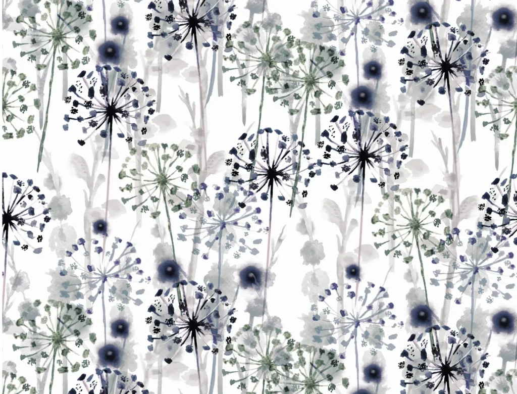 Dandelion Seaside Placemat in white, navy and green
