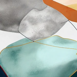 Knox Placemat in teal, grey and orange