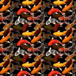 Koi Placemat in orange, red and black