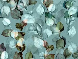 Sage Leaves Placemat in teal and green