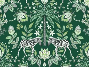 Zebra Placemat in green, white and black