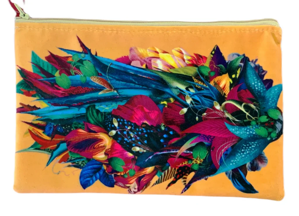 Aloe Yellow Velvet Bag in yellow