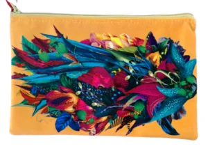 Aloe Yellow Velvet Bag in yellow