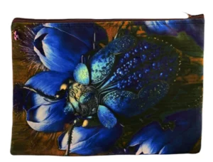 Bella Velvet Bag in blue, teal and brown