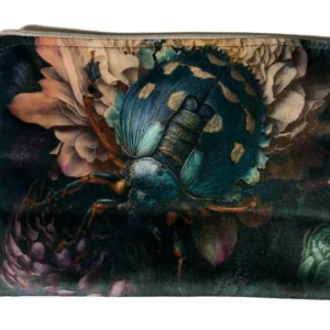 Cambino Velvet Bag in teal, green and cream