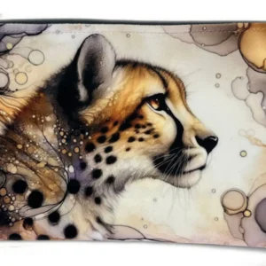 Cheetah Velvet Bag in cream, brown and black