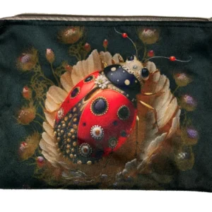 Diva Velvet Bag in green, red and cream