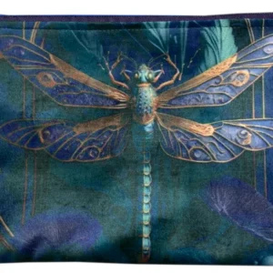 Dragonfly Velvet Bag in teal, blue and orange