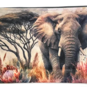Elephant Velvet Bag in cream, brown and pink