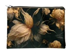 Husk Velvet Bag in green, cream and yellow