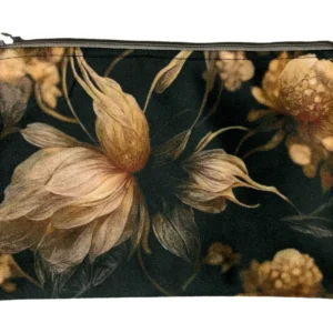 Husk Velvet Bag in green, cream and yellow