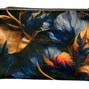 Kerela Velvet Bag in blue, orange and black