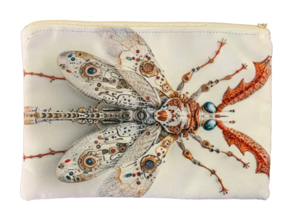 Massimo Velvet Bag in cream, orange and blue