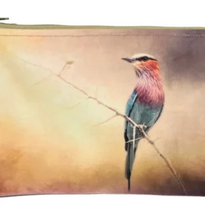 Roller Velvet Bag in cream, teal and pink
