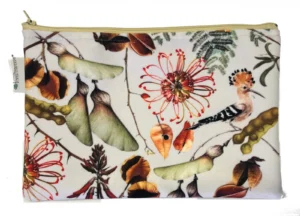 Seeds Velvet Bag in cream, green and red
