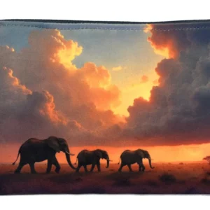 Serengeti Velvet Bag in orange, navy and brown