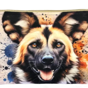 Wild Dog Velvet Bag in cream, brown and orange