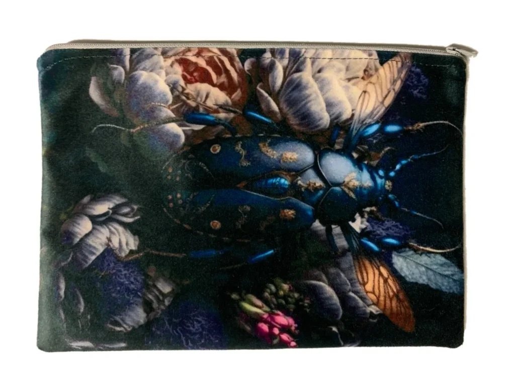 Zeus Velvet Bag in blue, green and cream