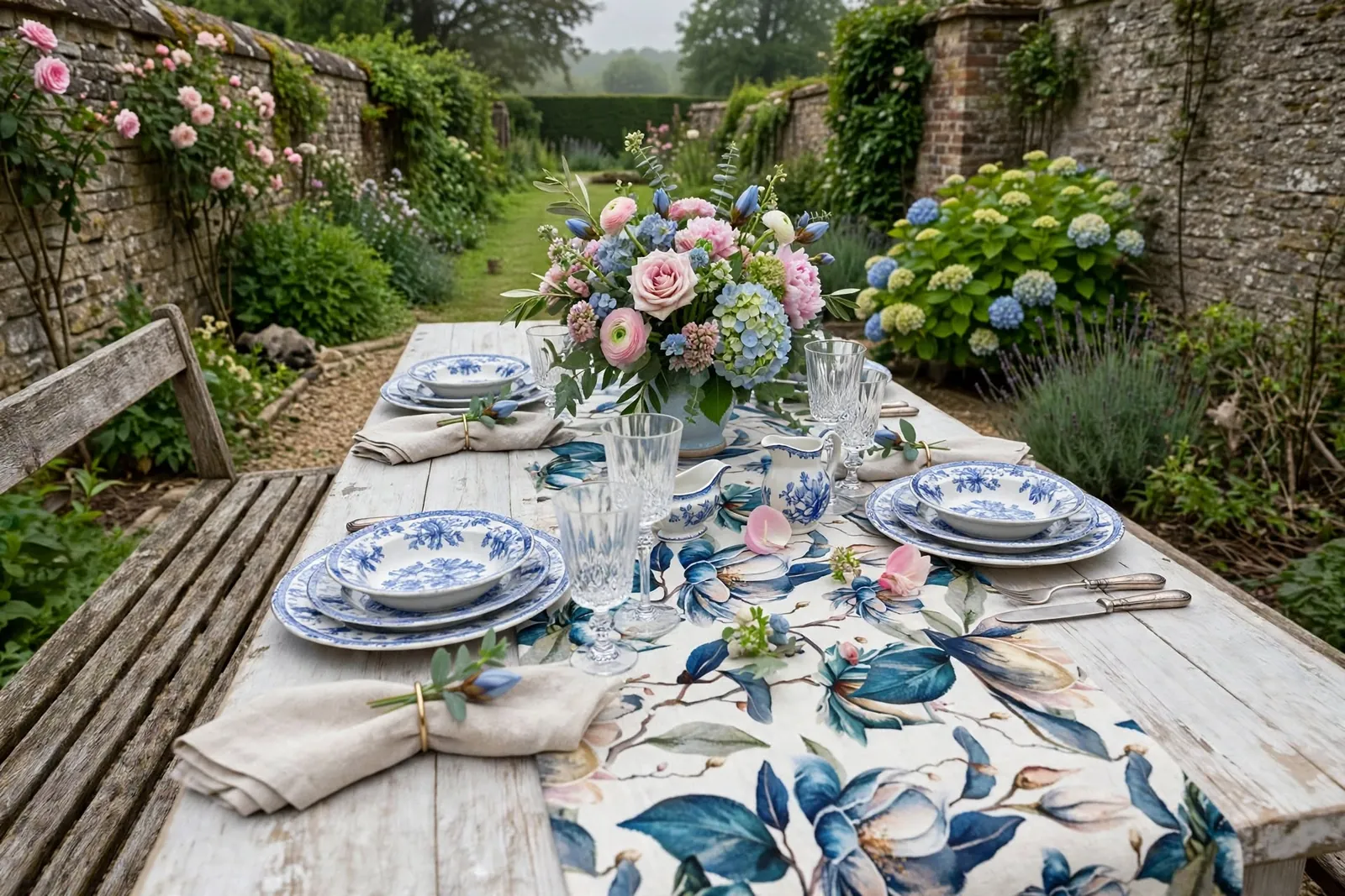 Fog Bloom 01 Table Runner