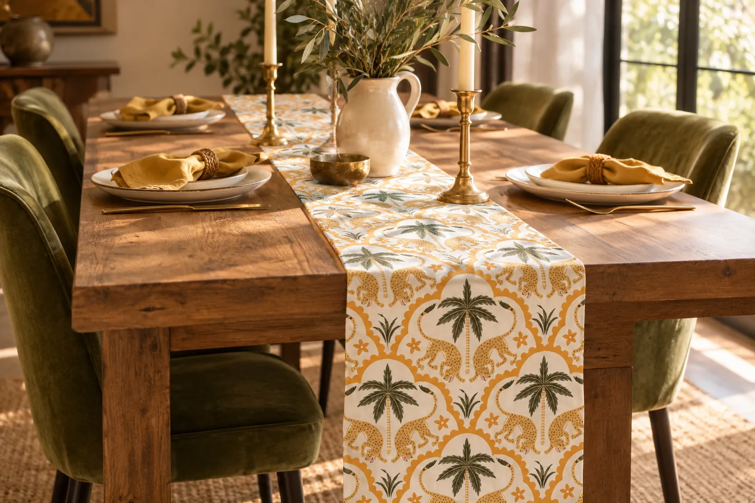Sprightly Leopard Table Runner